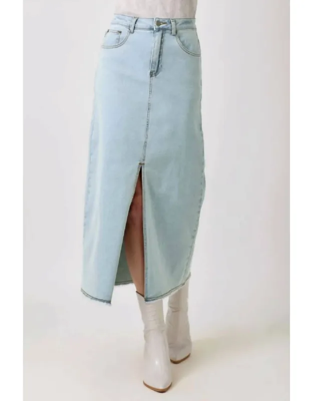 Washed Front Slit Skirt