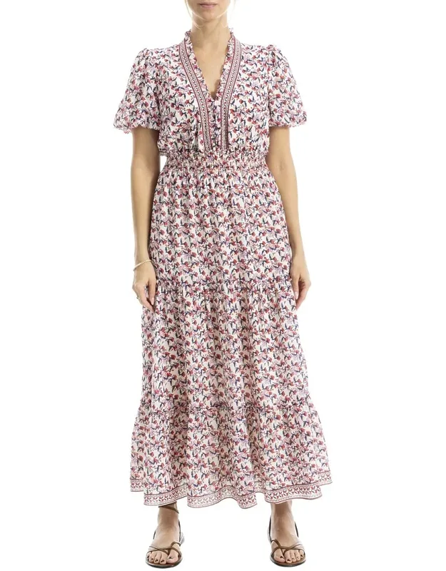V-neck Tiered Maxi Dress