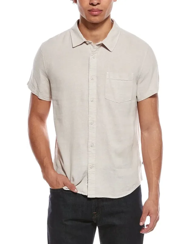 Linen-blend Button-down Shirt