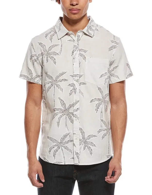 Printed Gauze Button-down Shirt