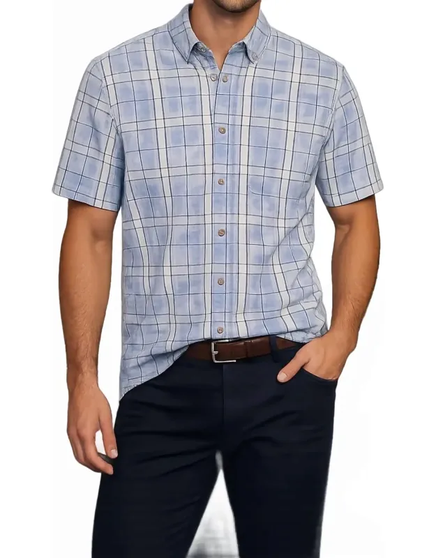 Plaid Short Sleeve Button-up Shirt