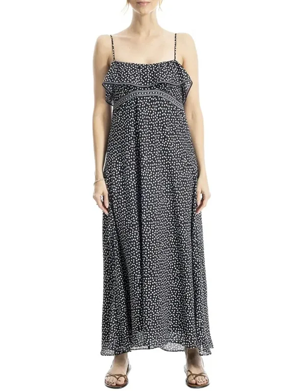 Flounce Detail Maxi Dress