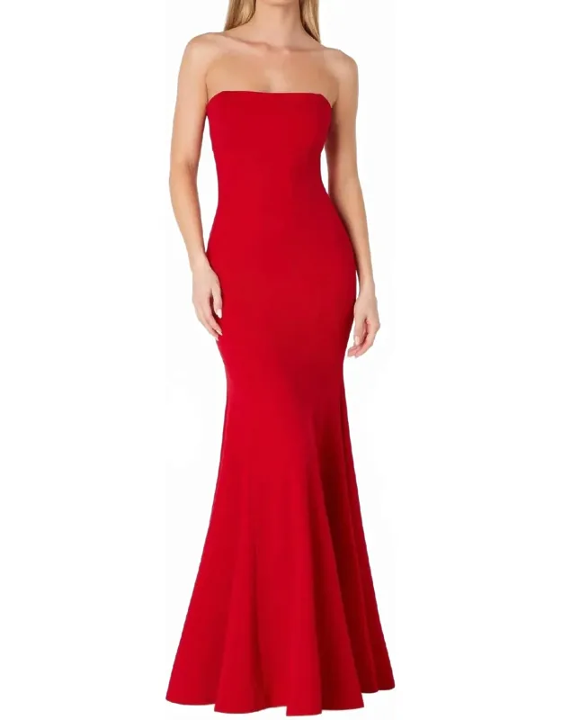 Lace-up Strapless Long Prom Dress