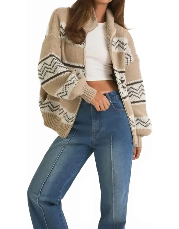 Collared Fair Isle Knit Jacket