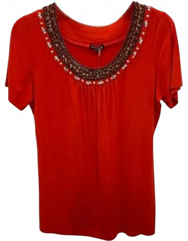 Short Sleeve Beaded Tee