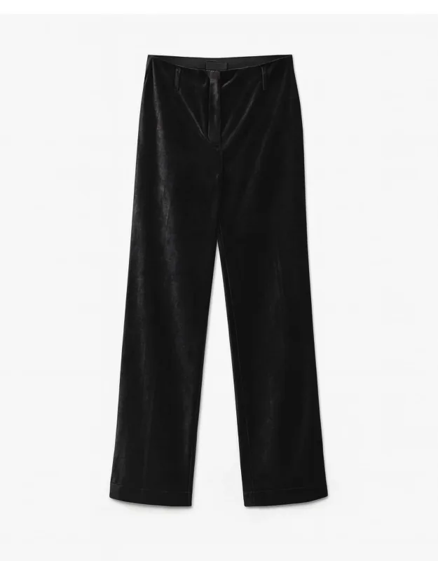 Stretch Velvet Flared Trousers