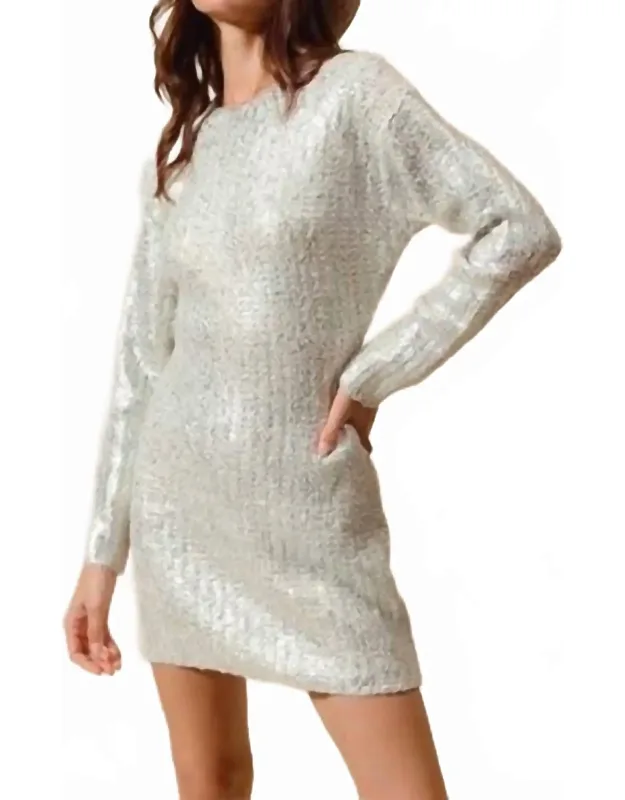 Mindy Metallic Holiday Sweater Dress