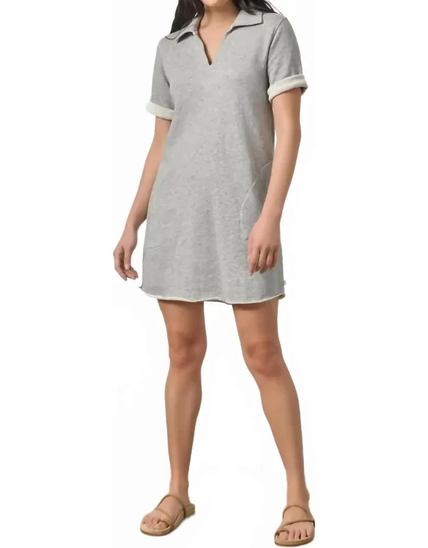 Raw Hem Terry Mini Dress