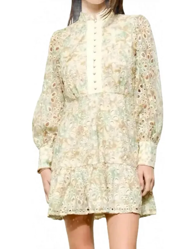Romantic Floral Lace Eyelet Dress