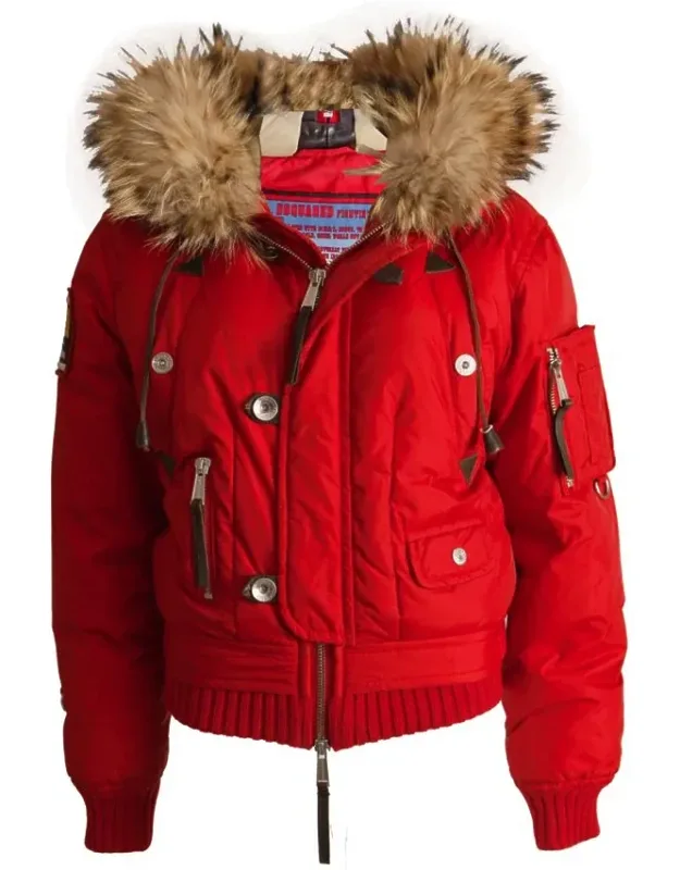 Bomber Parka With Fur Collar.
