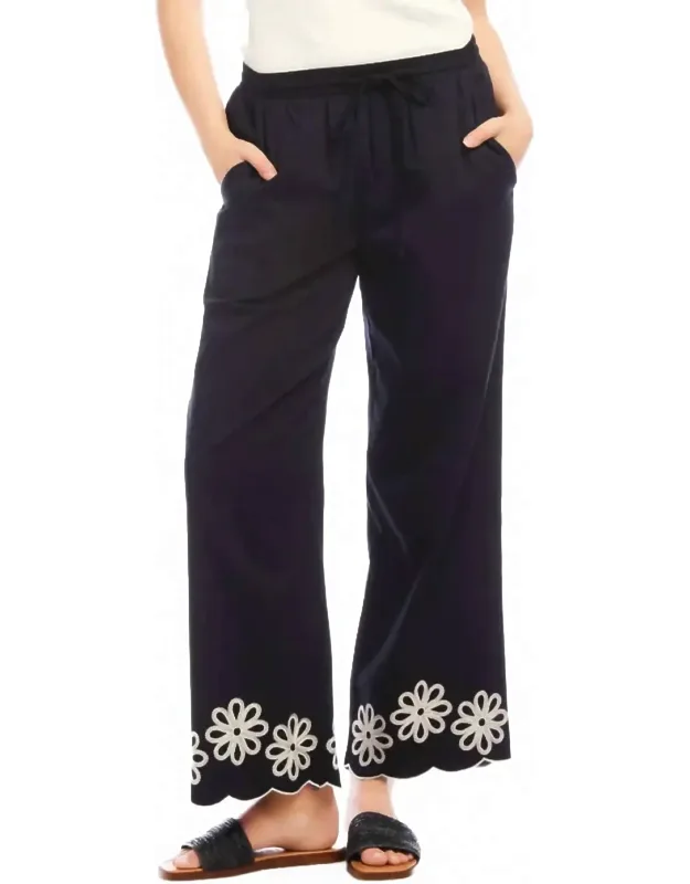 Scallop Drawstring Pants