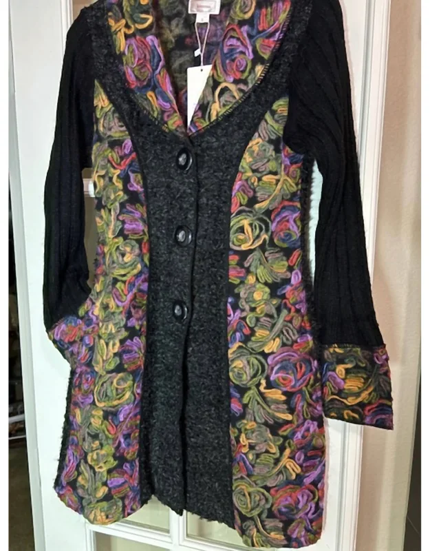 Embroidered Patchwork Flower Coat