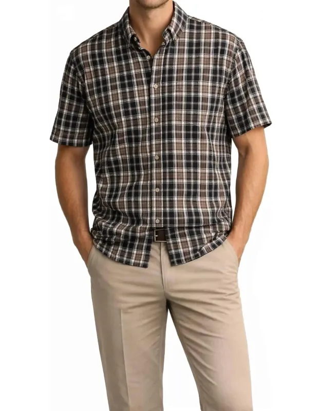Classic Plaid Short Sleeve Button Down Shirt