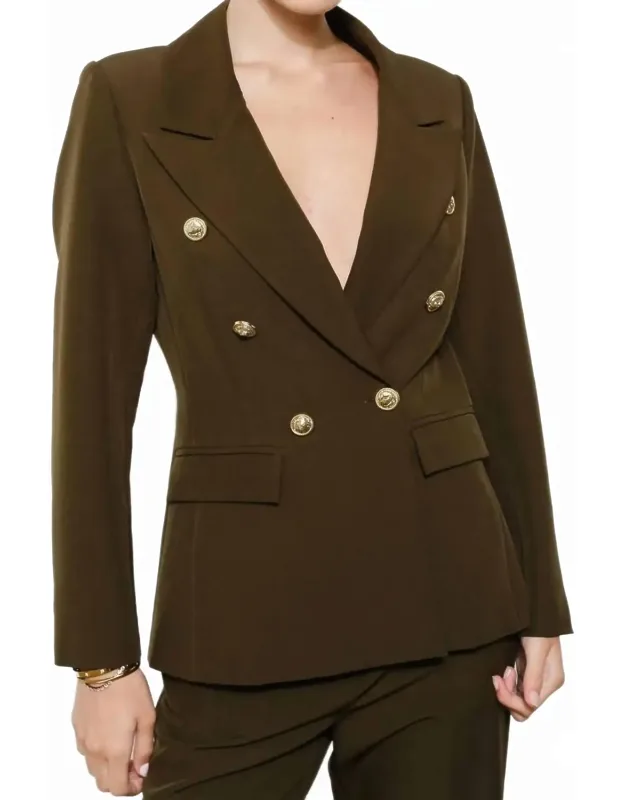 Button Double-breasted Tailored Blazer