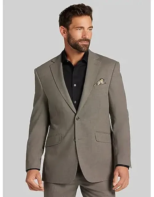 Big & Tall Modern Fit Suit Platinum Micro Check