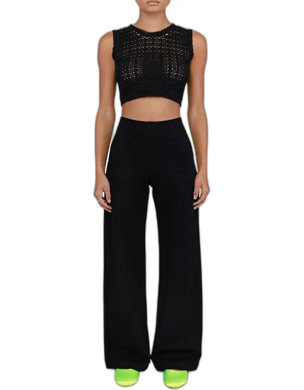 Wide-leg Ponte Pants