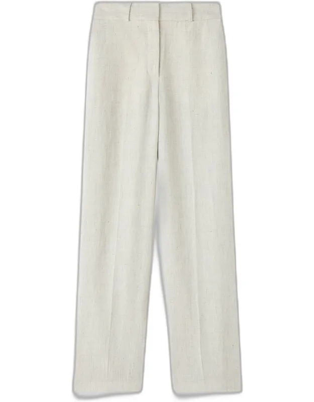Textured Cotton Linen Trousers