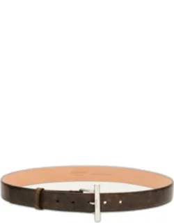 T-bar Skinny Leather Belt
