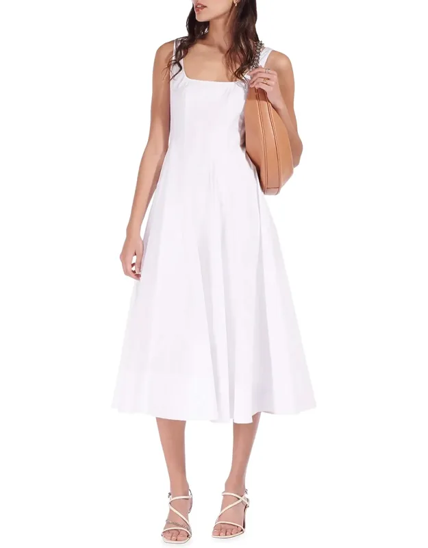 Square-neck Corset Midi Dress