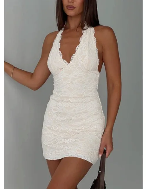 Lace Halter Mini Dress