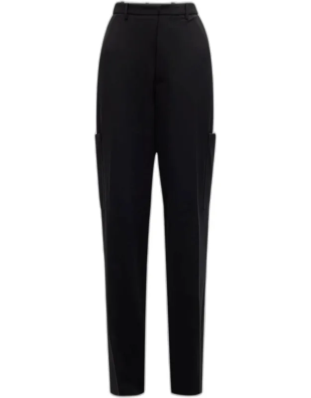 Mid-rise Leg-pocket Tapered-leg Tech Twill Pants