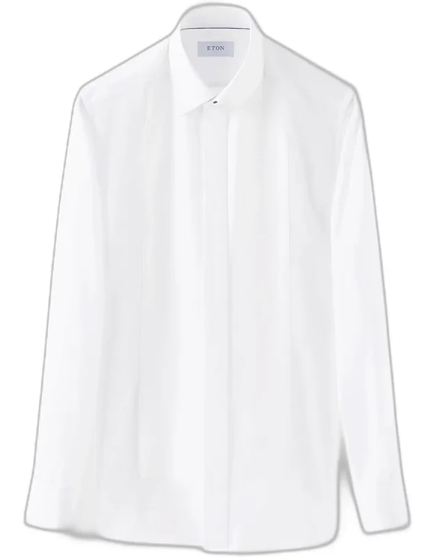 Fine Stripe Bib-front Slim Fit Evening Shirt