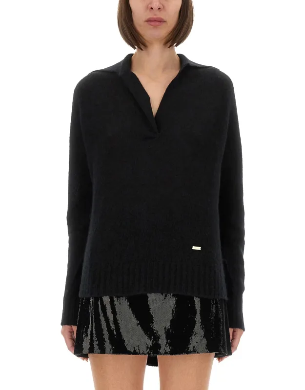 Cashmere And Silk Long Sleeve Polo Shirt