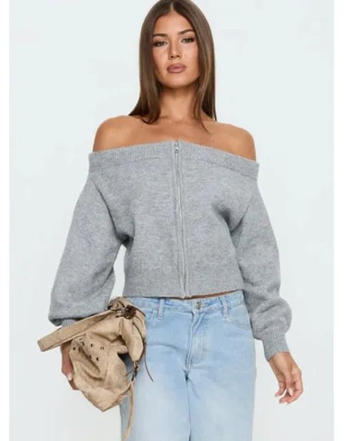 Ortensa Off Shoulder Zip Through Jumper