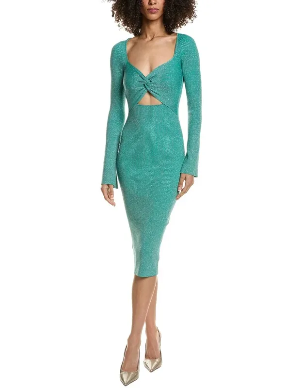 Boa Twisted Front Midi Dress