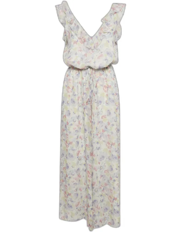 Floral Print Chiffon Jumpsuit