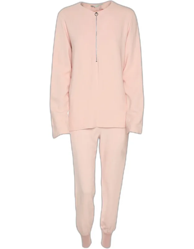 Stretch Crepe Band Collar Shirt And Pants Set