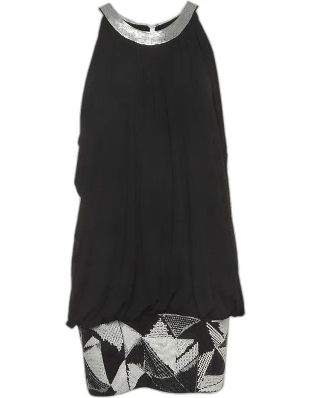 Sequined Knit Sleeveless Mini Dress