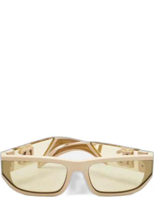 Cream Rectangle Sunglasses