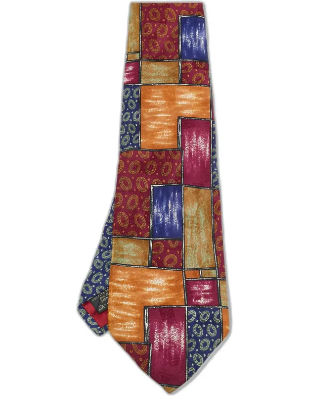 Multicolor Printed Silk Traditional Tie