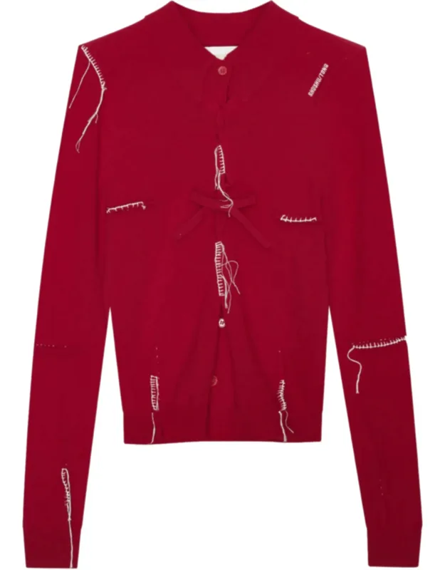 Pin-tuck Threadwork Knit Top