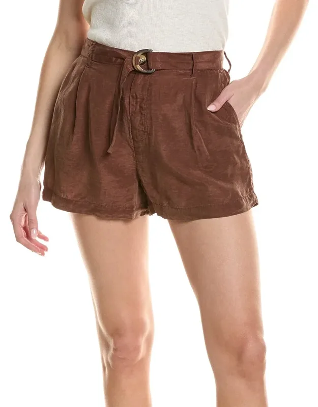 D-ring Sash Belt Linen-blend Short