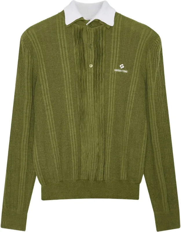 Contrast Collar Knit Pullover