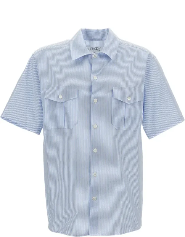 Striped Cotton Short-sleeve Shirt