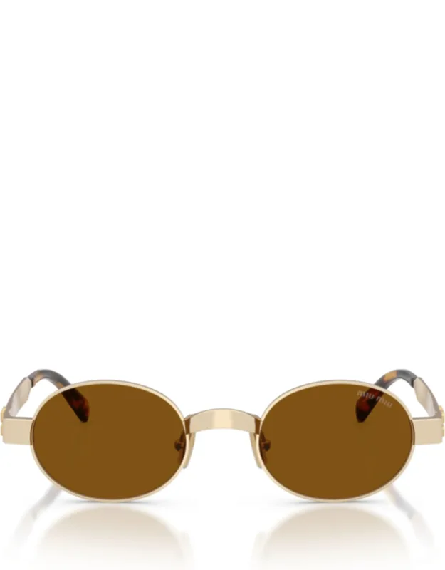 Oval Metallic Gold Sunglasses