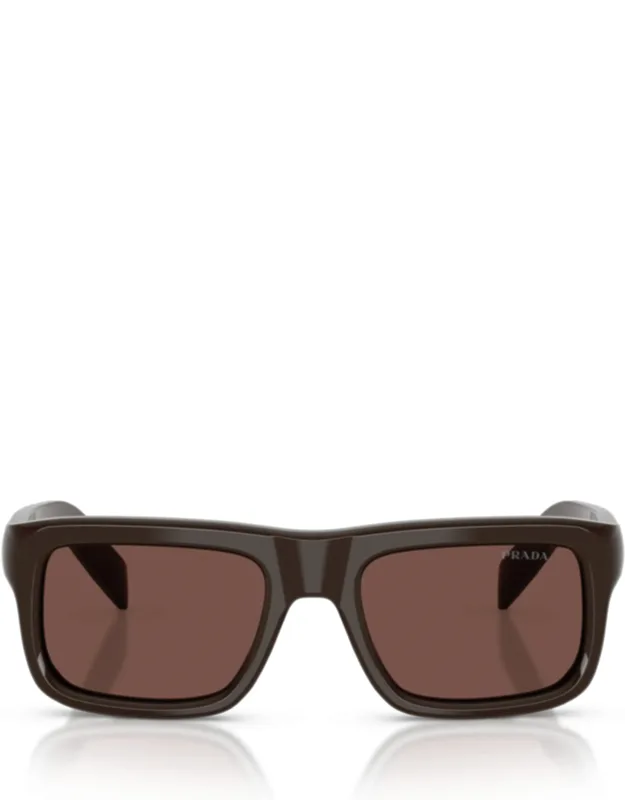 Bold Rectangular Frame Acetate Sunglasses