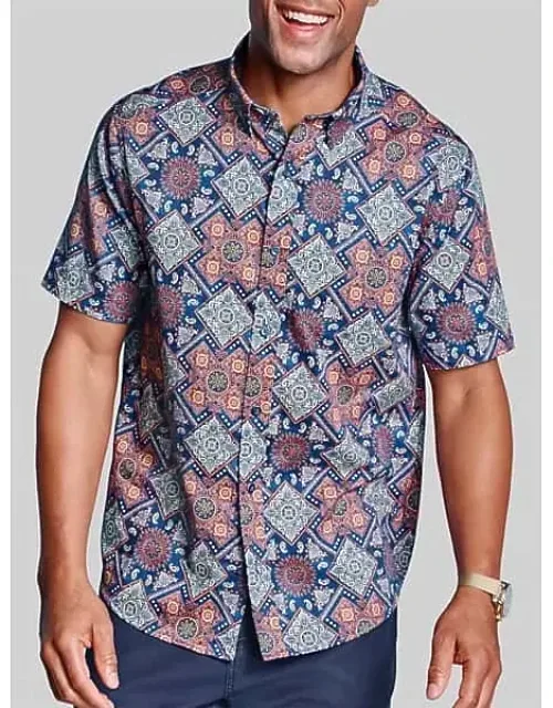 Regular Fit Printed Short Sleeve Button Up Shirt