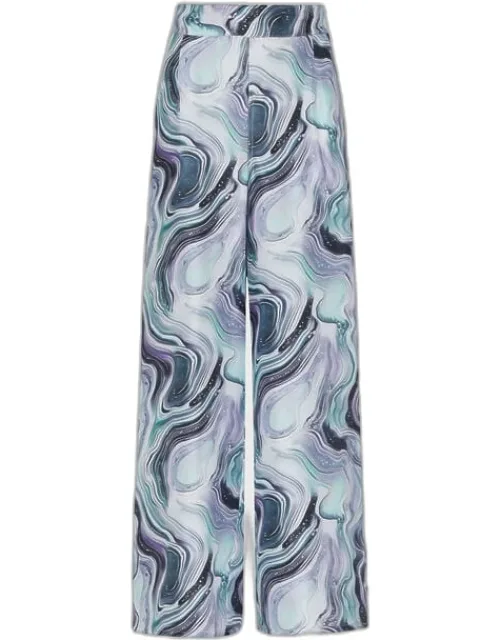Wide-leg Silk Pants