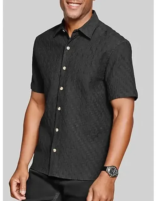 Regular Fit Monterey Textured Short Sleeve Button Up Shirt