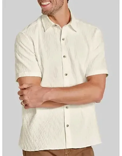Regular Fit Monterey Textured Short Sleeve Button Up Shirt