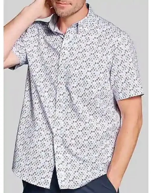 Regular Fit Printed Short Sleeve Button Up Shirt