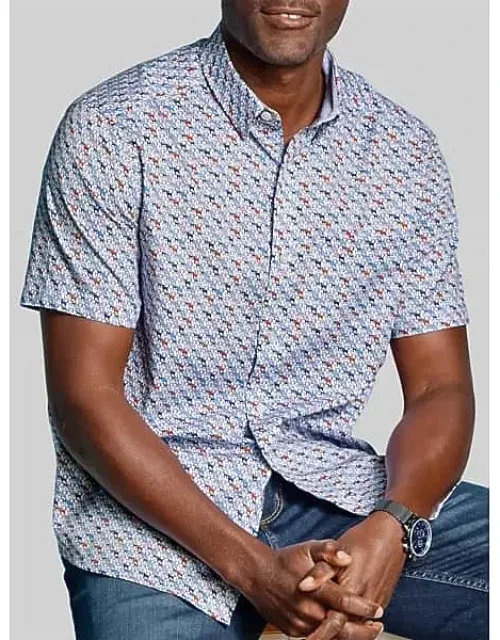 Regular Fit Printed Short Sleeve Button Up Shirt
