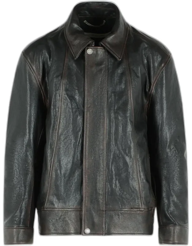 Prince Leather Bomber Jacket