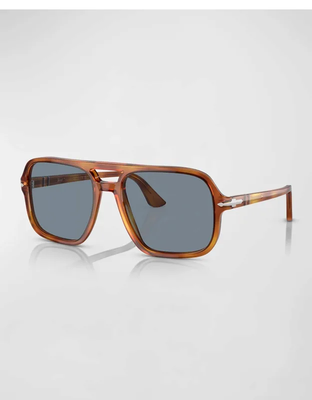 Double-bridge Acetate Aviator Sunglasses