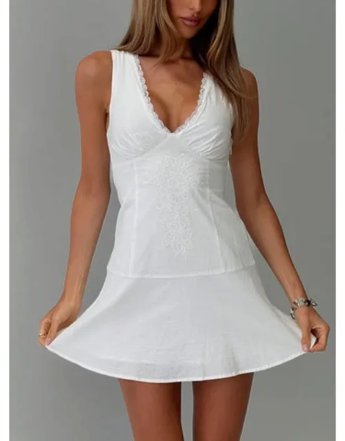 Lace Trim Mini Dress