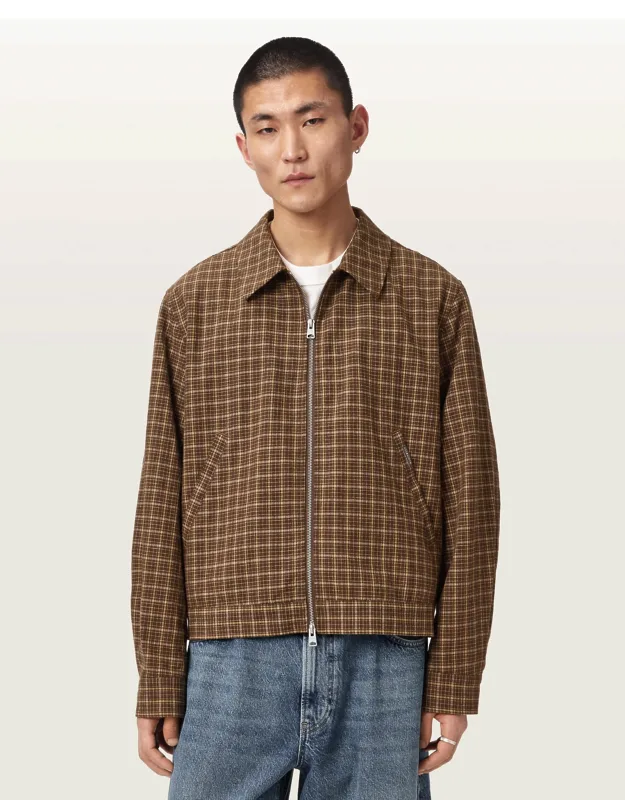 Lakeshaw Relaxed Fit Linen Blend Check Jacket
